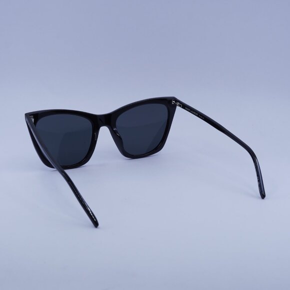 Saint Laurent SL 214 KATE THIN 001 Sunglasses Black Cat Eye Frame, Grey Lenses main image 8